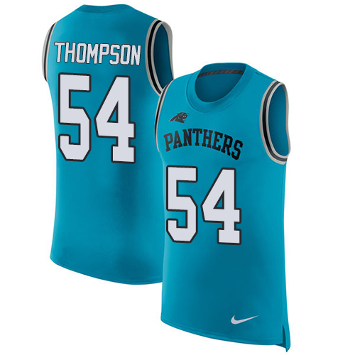Nike Panthers #54 Shaq Thompson Blue Alternate Men's Stitched NFL Limited Rush Tank Top Jersey